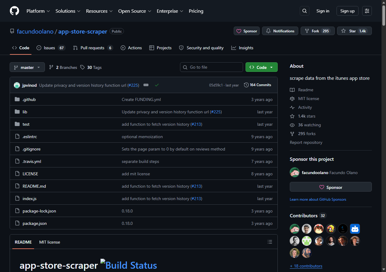 The app-store-scraper open-source library